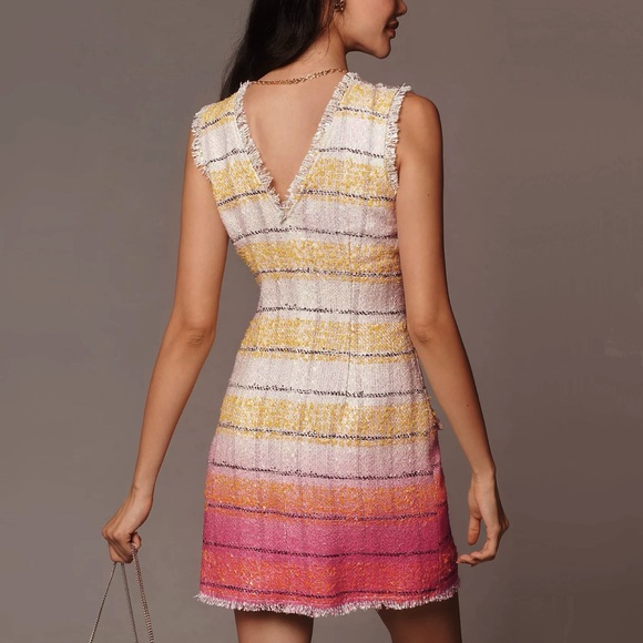 HTF Anthropologie Maeve Sleeveless Tweed Mini Dress - Picture 2 of 6